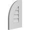 Ekena Millwork Quarter Round Top Left Surface Mount PVC Gable Vent w/ 3-1/2"W x 1"P Standard Frame, 12"W x 18"H GVPQL12X1801SN - alternate 3